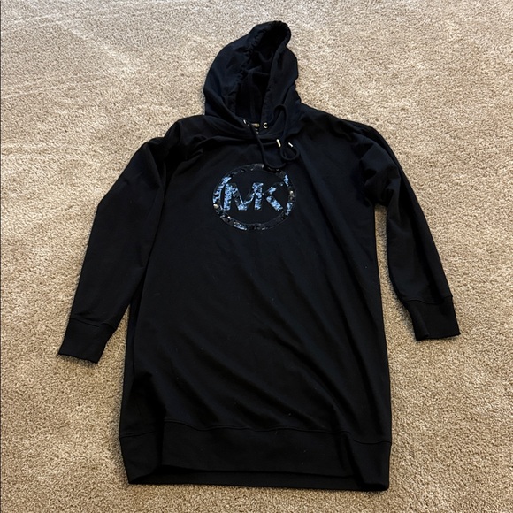 Michael Kors Black Hooded Sweater with MK Logo - Picture 1 of 3
